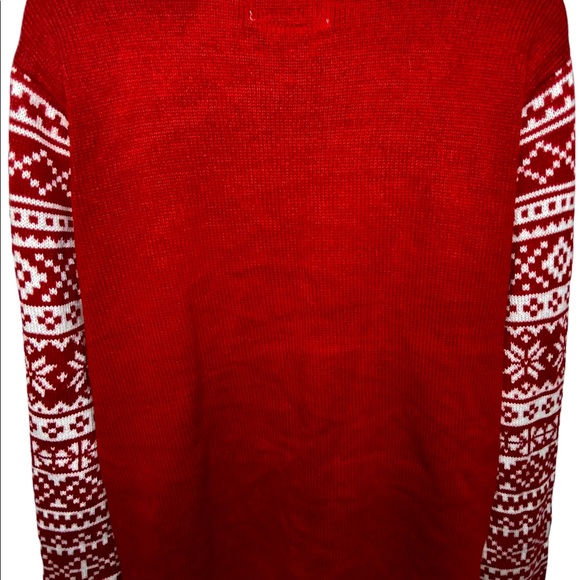 Unbranded Christmas Holiday Jingling Reindeer Knit Sweater Red White XL - Picture 7 of 12